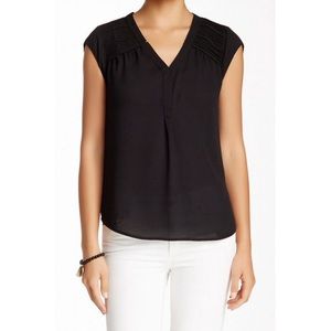 DR2 by Daniel Rainn Pleated Cap Sleeve Blouse